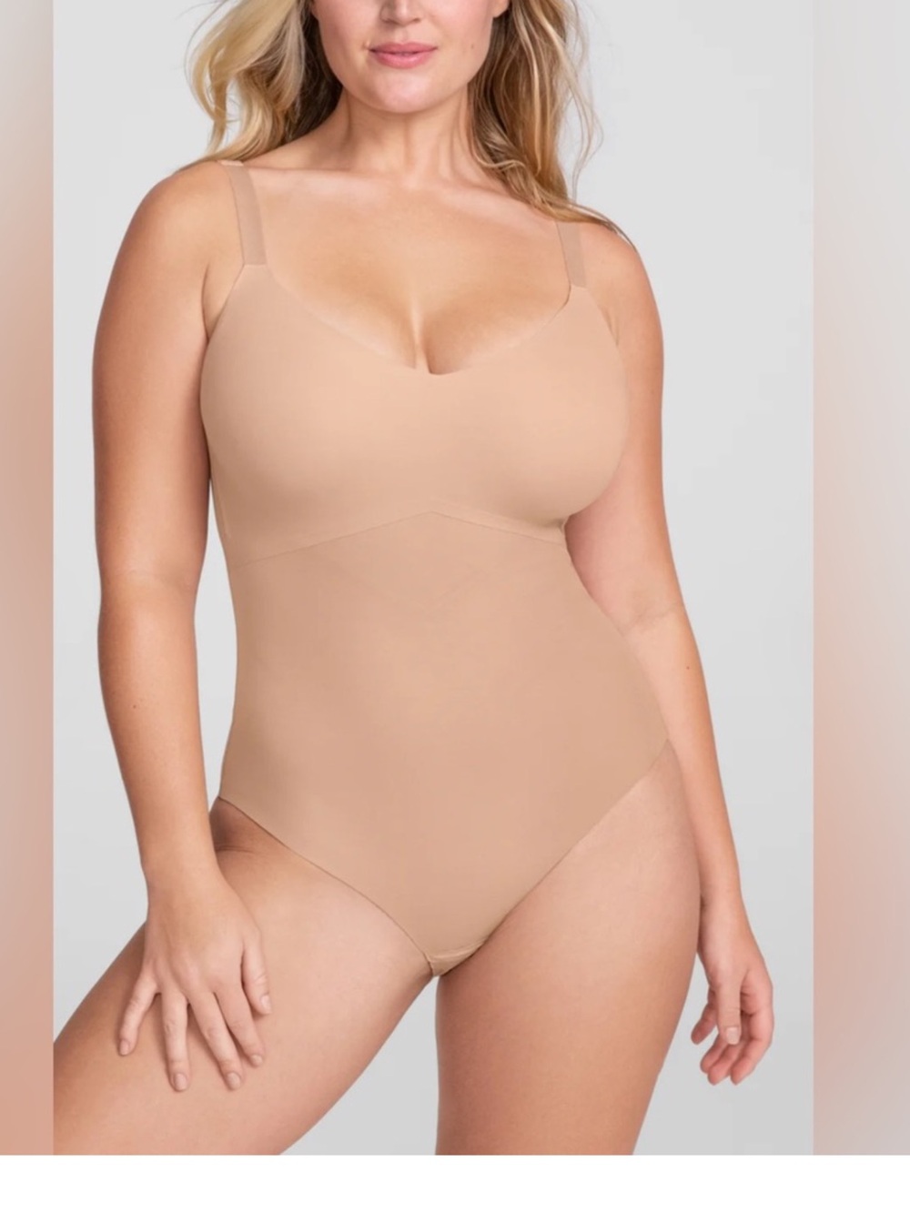 Honeylove Cami Bodysuit Large Petite Sand Nude Shapewear NWT